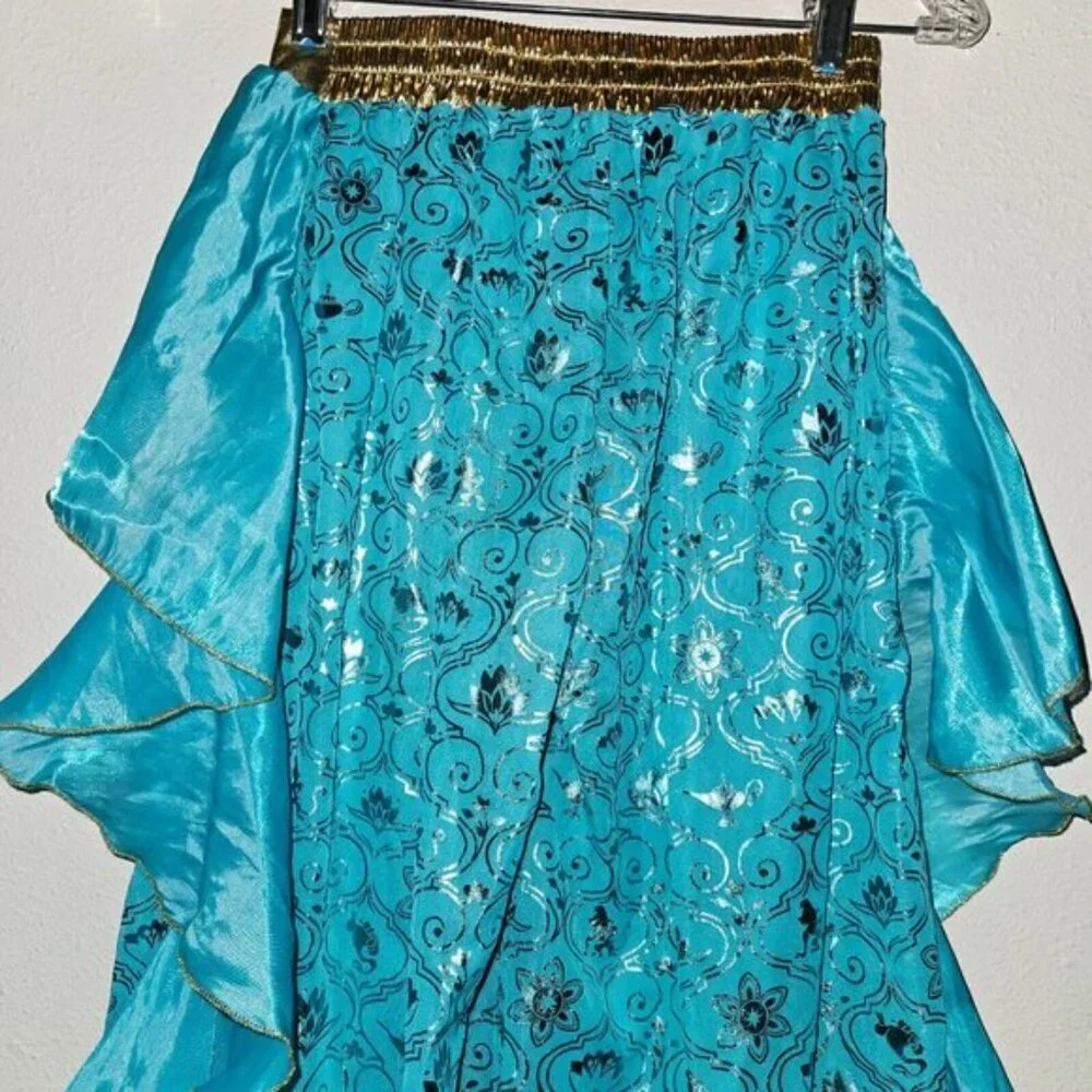 Disney Princess Jasmine Blue Gold PANTS ONLY Girls Medium 7/8 Halloween Costume